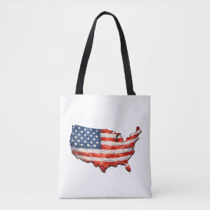 USA-Flaggenkarte - Ich liebe mein Land Patriotisch Tasche