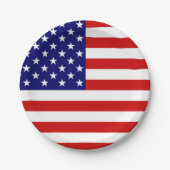 USA-Flaggenplan Pappteller (Vorderseite)