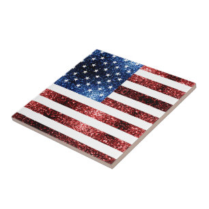 USA Flaggenrot und blaue Glitzern Glitzer Fliese