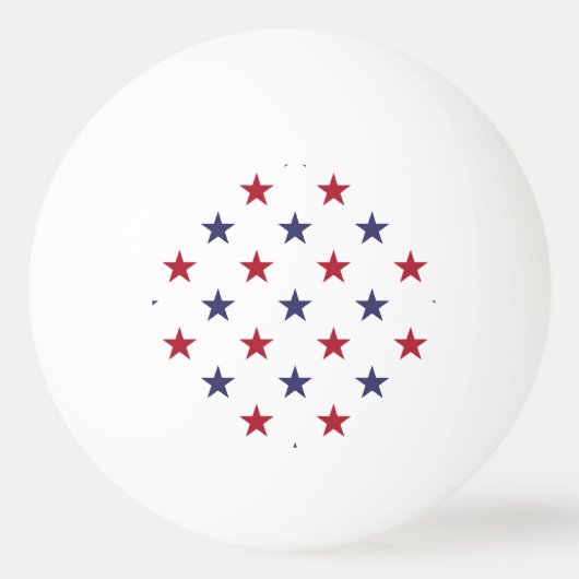 USA Flaggenrot und Flaggenblauer Sterne Tischtennisball (Vorderseite)