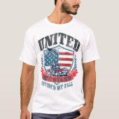 USA Flaggenschild vereint Wir sind gespalten wir f T-Shirt (Vorderseite)