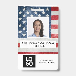 USA Flaggenstaat American Custom Employee Foto Nam Ausweis