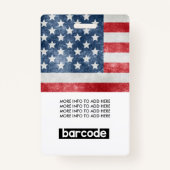 USA Flaggenstaat American Custom Employee Foto Nam Ausweis (Rückseite)
