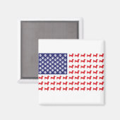 USA-Flaggenstaaten-Dackel Magnet (Vorderseite/Rückseite)