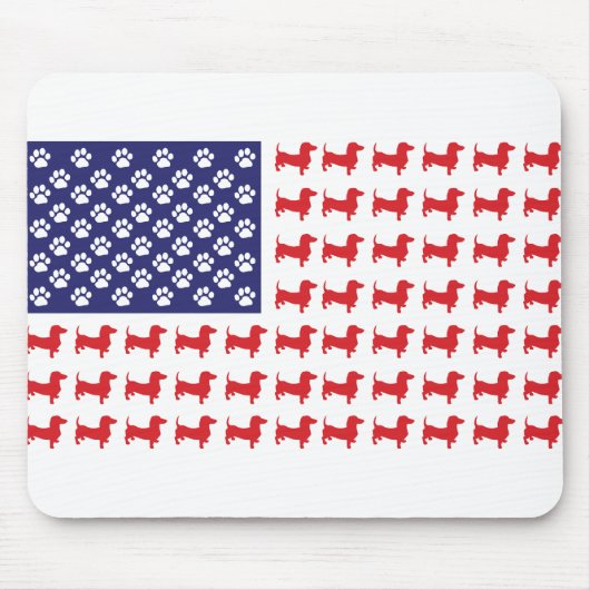 USA-Flaggenstaaten-Dackel Mousepad (Vorne)