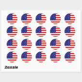 USA-Flaggenstand Runder Aufkleber (Blatt)