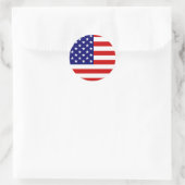 USA-Flaggenstand Runder Aufkleber (Tasche)