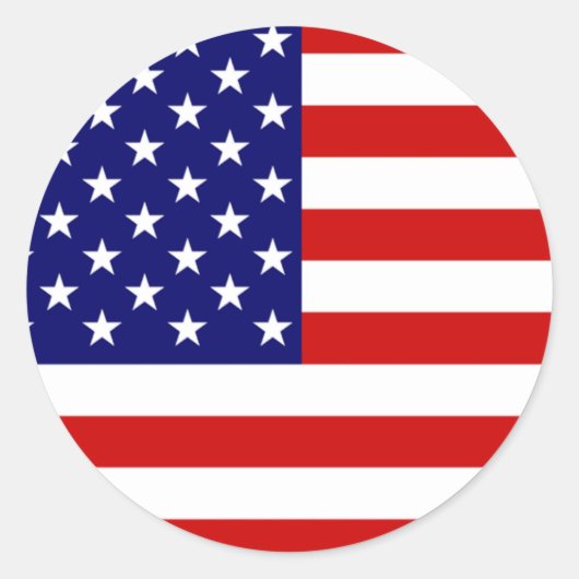 USA-Flaggenstand Runder Aufkleber (Vorderseite)