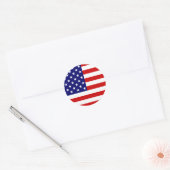 USA-Flaggenstand Runder Aufkleber (Umschlag)