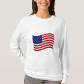 USA-Flaggent-stück die Hülse der Frauen langes T-Shirt (Vorderseite)