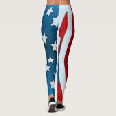 USA-Flaggestern stripes Modeyoga Active Leggings (Rückseite)
