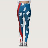 USA-Flaggestern stripes Modeyoga Active Leggings (Vorderseite)