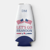 USA Flags Let's Go Brandon Monogram Flaschenkühler (Vorderseite)