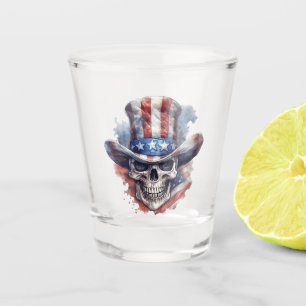 USA Flagship Skull Schnapsglas