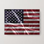 USA Flapping Flag Red, White Stripes, Starry Blue Button (Vorderseite)