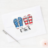 USA Flip Flops Quadratischer Aufkleber (Umschlag)