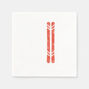 USA Flog Ski Skier Skifahren Wintersportorte Berge Serviette