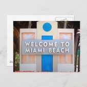 USA - Florida - Miami Beach - Begrüßungszeichen Postkarte (Vorne/Hinten)