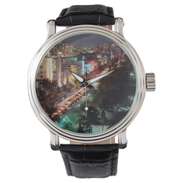 USA, Florida, Miami Beach, Ocean Drive, Art Deco 2 Armbanduhr (Vorderseite)