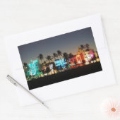 USA, Florida, Miami Beach, Ocean Drive, Art Deco Rechteckiger Aufkleber (Umschlag)