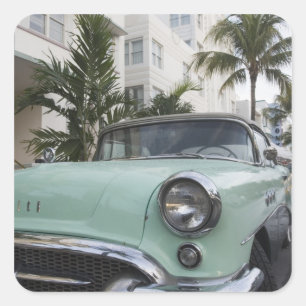 USA, Florida, Miami Beach: South Beach, 1956 3 Quadratischer Aufkleber