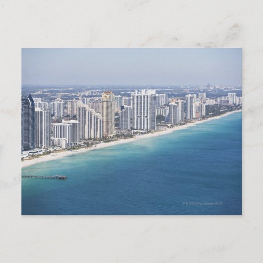 USA, Florida, Miami, Cityscape mit Strand 2 Postkarte (Vorderseite)
