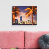 USA, Florida, Miami-Skyline bei Dämmerung Leinwanddruck (Insitu (Wohnzimmer))