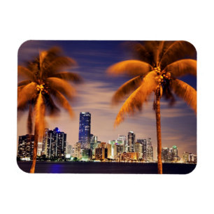 USA, Florida, Miami-Skyline bei Dämmerung Magnet