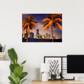 USA, Florida, Miami-Skyline bei Dämmerung Poster (Heimbüro)