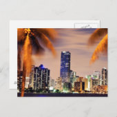 USA, Florida, Miami-Skyline bei Dämmerung Postkarte (Vorne/Hinten)
