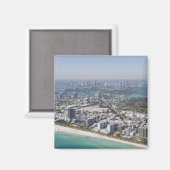 USA, Florida, Miami, Stadtbild mit Strand 3 Magnet (Vorderseite/Rückseite)