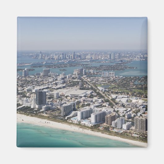 USA, Florida, Miami, Stadtbild mit Strand 3 Magnet (Vorne)
