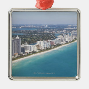 USA, Florida, Miami, Stadtbild mit Strand Ornament Aus Metall