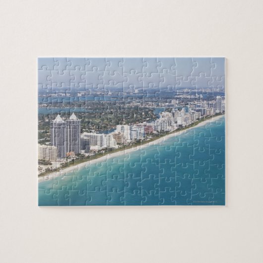 USA, Florida, Miami, Stadtbild mit Strand Puzzle (Horizontal)
