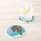 USA, Florida. Palmen an der smaragdgrünen Küste Getränkeuntersetzer (Seite)