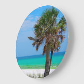 USA, Florida. Palmen an der Smaragdküste Große Wanduhr (Winkel)
