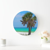 USA, Florida. Palmen an der Smaragdküste Große Wanduhr (Zuhause)
