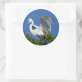 USA, Florida, St. Augustine, Egret Runder Aufkleber (Tasche)