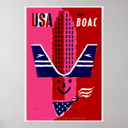 USA ~ Fly BOAC Poster (Vorne)
