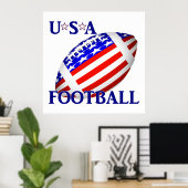 USA Football mit Text Poster (Heimbüro)