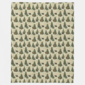 USA Forest Bears Elk Rabbits Nature Pattern Fleecedecke (Vorderseite)