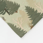 USA Forest Bears Elk Rabbits Nature Pattern Fleecedecke (Ecke)