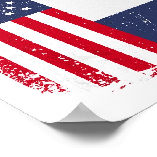 USA - Frankreich - Fahne Poster (Ecke)