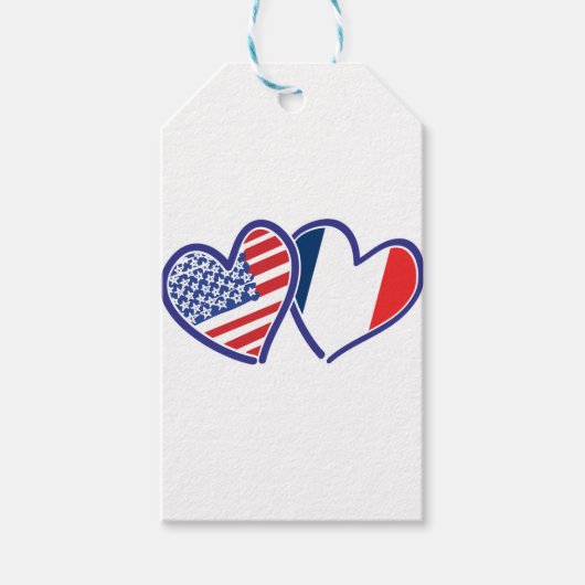 USA - Frankreich - Liebe Geschenkanhänger (Vorderseite)