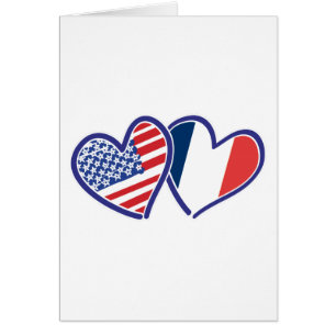 USA Frankreich Liebe Hearts
