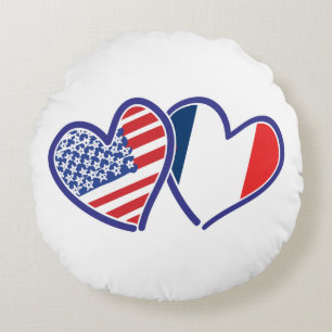 USA - Frankreich - Liebe Rundes Kissen