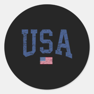 Usa Frauen Männer Kinder Patriotische Amerikanisch Runder Aufkleber