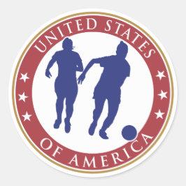 USA Frauensoccer-Aufkleber Runder Aufkleber