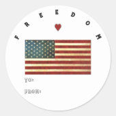 USA Freedom Flag Classic Round Aufkleber (Vorderseite)