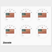 USA Freedom Flag Classic Round Aufkleber (Blatt)